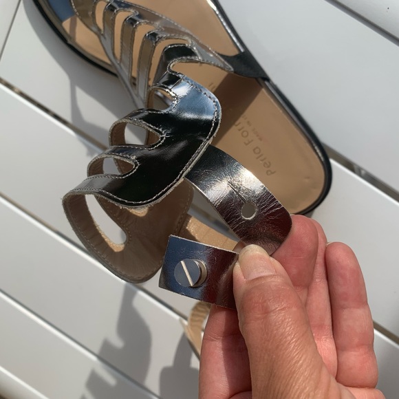 Perla Formentini gladiator metallic silver leather sandals 7.5 (European 38) - Picture 15 of 15